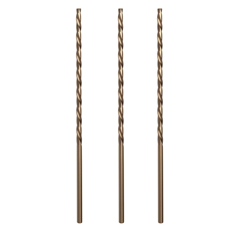 Riyhch 5/16 Inch x 12 Inch Cobalt Aircraft Extension Drill Bit Set (3PCS) M35 High Speed Steel Extra Long Drill Bits for Deep Hole Drilling for Stainless Steel, Hard Metal, Cast Iron, Wood & Plastic - Image 1